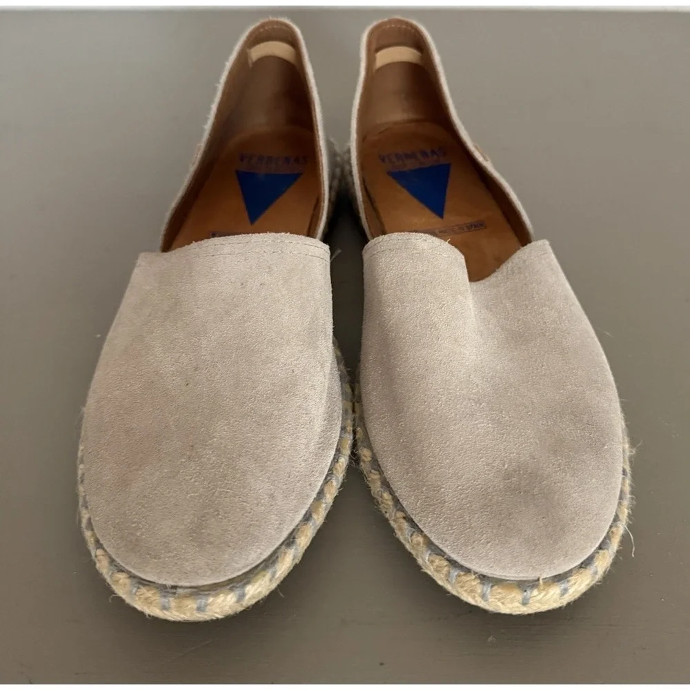 Verbenas Carmen Gray Suede‎ Espadrilles Slip-On Shoes Women's Size 9 EU 40